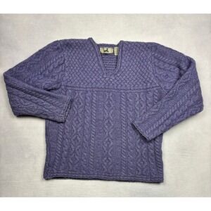 Vintage EMS Sweater Small Womens Purple Lambswool Cable Knit Heritage 2121091